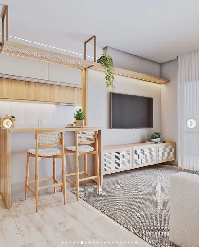 Render 3D de sala planejada